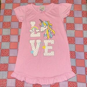 Charming Pink Unicorn Kids Nightgown